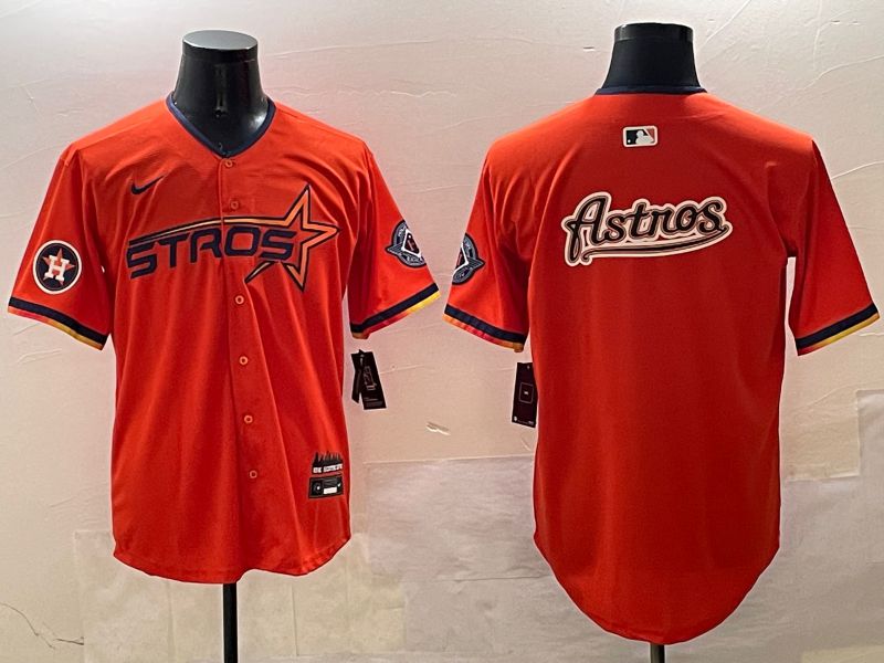Men Houston Astros Blank Orange Three generations Joint Name 2025 Nike MLB Jersey style 7